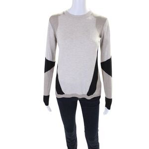 Decker Womens Long Sleeve Crew Neck Sweatshirt Brown Black Size Small